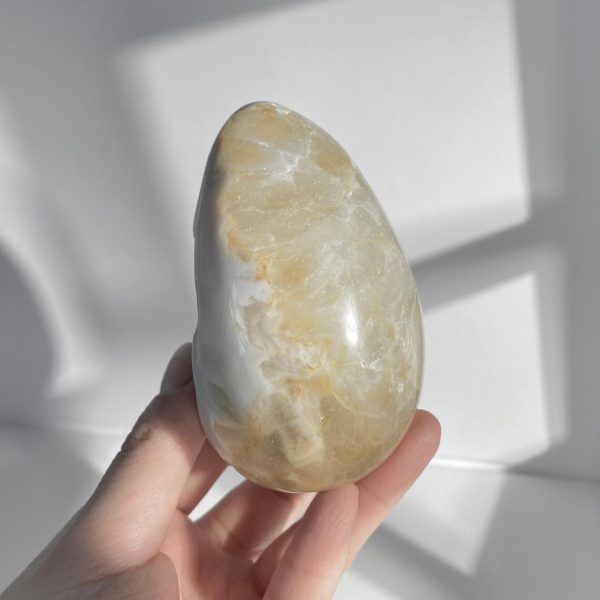 Polished Yellow Agate Egg Shaped Geode with Natural Druzy, Crystal geode - Healing Energy, Home decor, Crystal Gifts, Meditation - Image 3